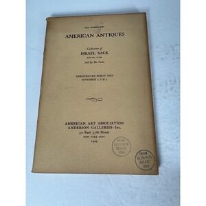 American Antiques Israel Sack Collection Auction Catalog Anderson Galleries‎ NY